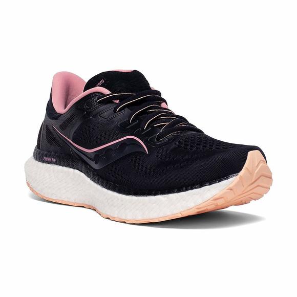SAUCONY WOMEN'S HURRICANE 23 SNEAKER, BLACK/ROSE, 10 - Picture 4 of 6